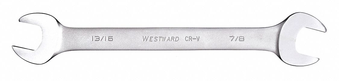 OPEN END WRENCH, ALLOY STEEL, SATIN, 13/16 IN/⅞ IN HEAD SIZE, 10 IN OVERALL L, STANDARD