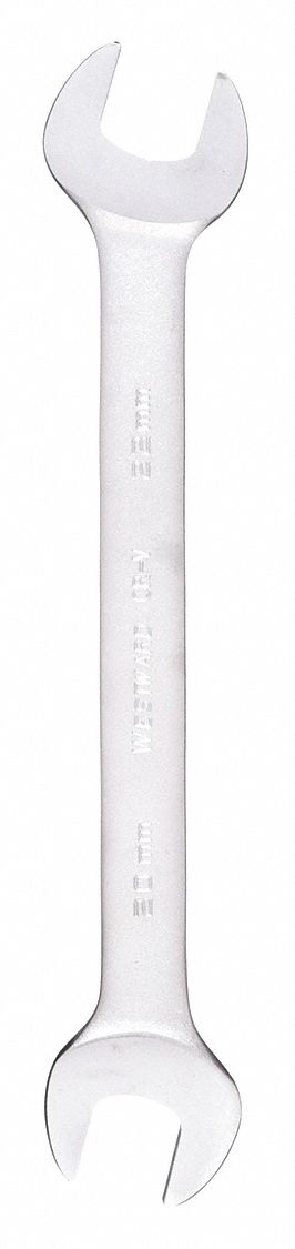 OPEN END WRENCH, ALLOY STEEL, SATIN, 20 MM/22 MM HEAD SIZE, 10 IN OVERALL L, STANDARD