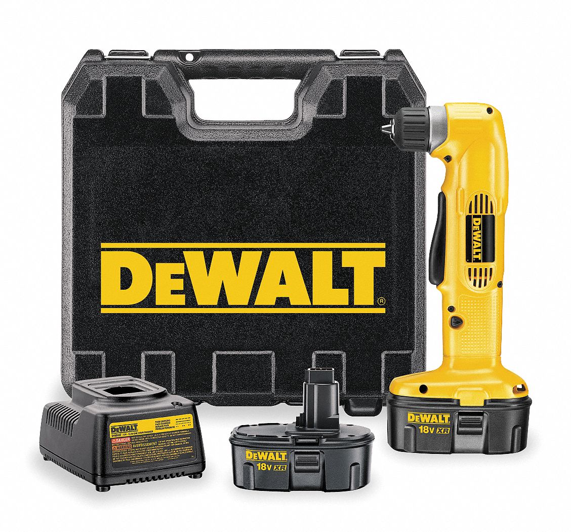 3/8 in Cordless Right Angle Drill/Driver Kit, 18.0 Voltage Grainger