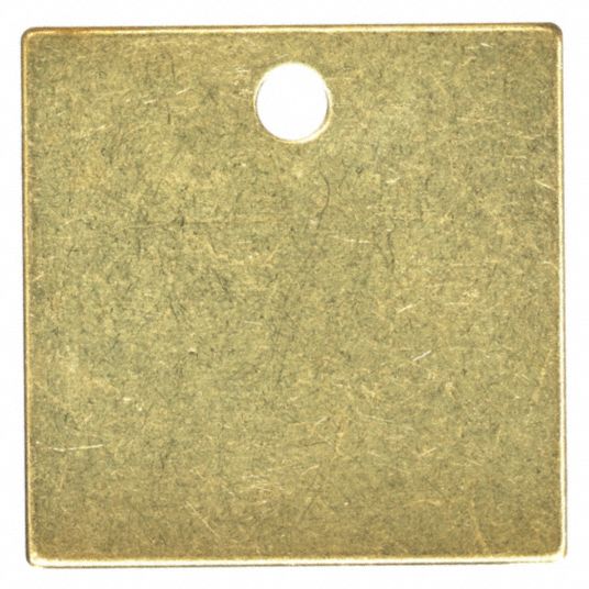 Blank Tag, Tag Shape Square, Height 1 1/4 in, Width 1 1/4 in, Brass ...