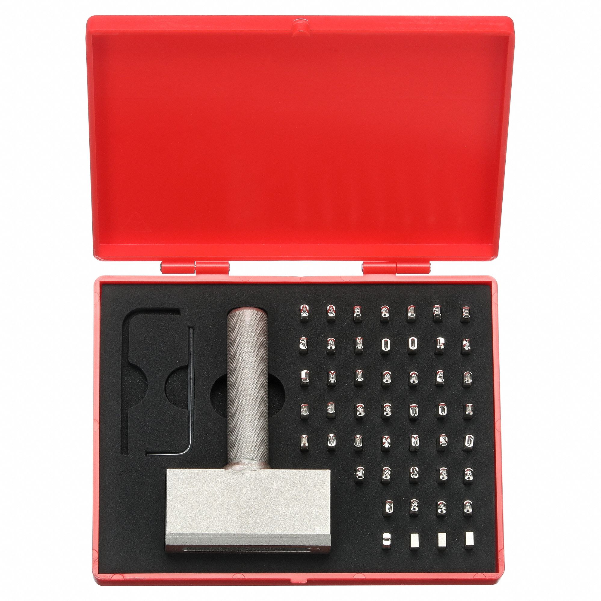 Steel Type Kit: 1/8 in Character Ht, 3/4 in Shank Lg, Steel