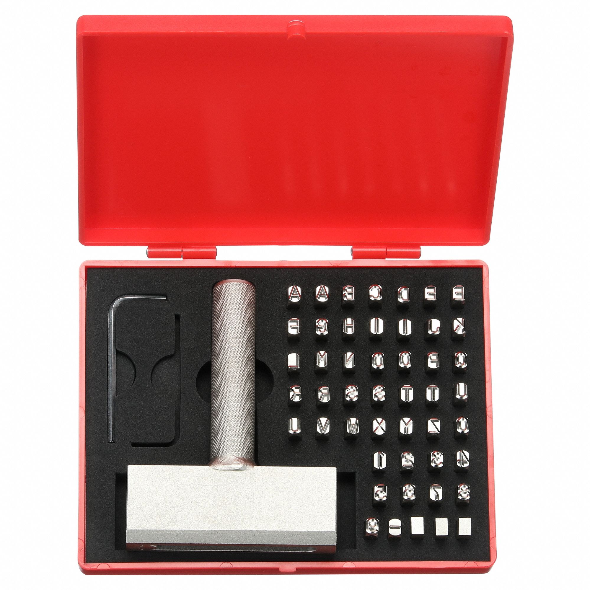 Steel Type Kit: 1/4 in Character Ht, 7/8 in Shank Lg, Steel