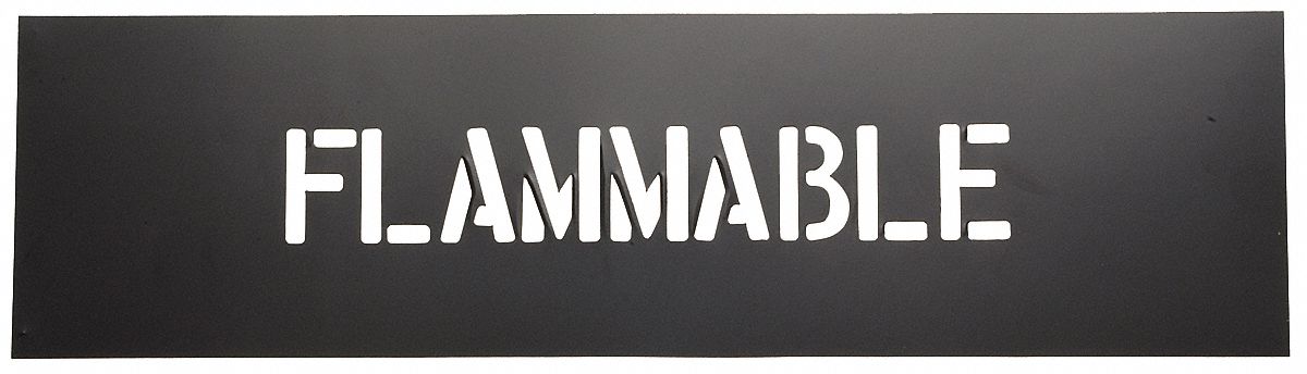 Individual Stencil: Flammable, 2 in Message Size (WxH), 2 in Character Ht, PVC