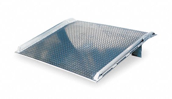 ALUMINUM TRUCK DOCKBOARD, 72 IN W X 59 3/4 IN L, ALUMINUM, 2 5/8 IN SIDE RAIL HEIGHT