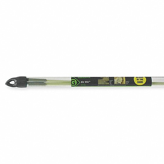 GREENLEE Glow Rod: Bullet and J Hook Nose Tips, 3/16 in Rod Dia, 15 ft,  Bullet Nose/Single Hook End