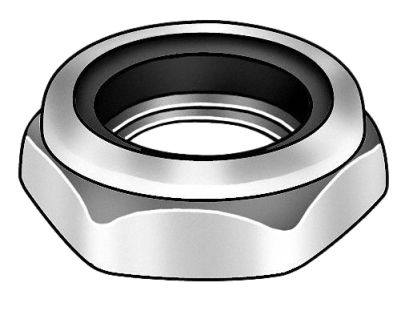 Lock Nut: Nylon Insert, Jam Hex, 1 1/4"-12 Thread Size, Steel, Grade 2, Zinc-Plated, 100 PK