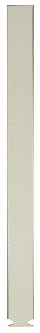 Partition Column: 70 in x 7 in x 1 1/4 in, Powder-Coated, Almond, Floor Anchored