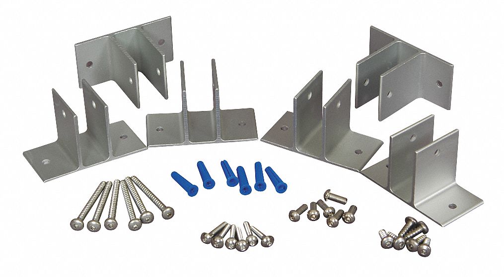 GLOBAL PARTITIONS, Middle, Aluminum, Panel Bracket 1FBY3408445020 Grainger