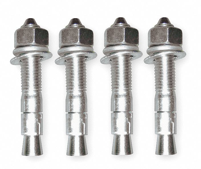 HANDLEIT, Steel, 3/4 in Overall Dia, Wedge Anchors 1FCG64PkWA34x4.25 Grainger
