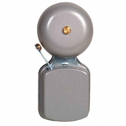 GRAINGER APPROVED Bell 3 to 6V DC/6 to 8V AC, 78 dB Decibels, Indoor, Wall, 5.75 in Ht, 2.5 in