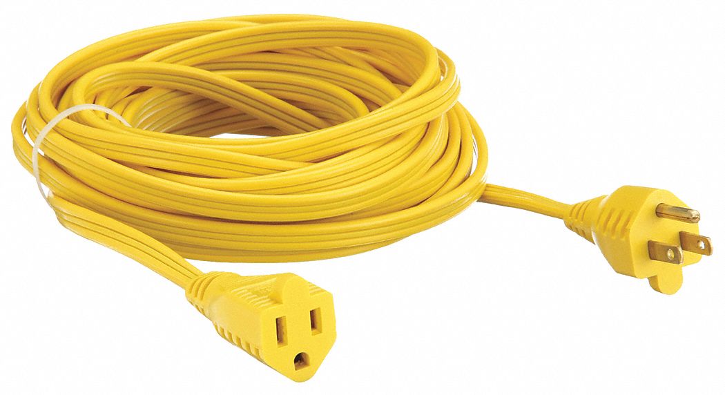 EXTENSION CORD, 25 FT CORD, 16 AWG WIRE SIZE, 16/3, SPT-2, NEMA 5-15P, YELLOW