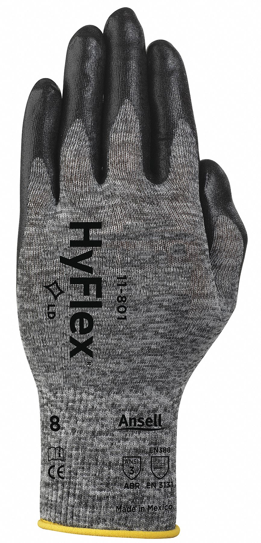 COATED GLOVES, L (9), SANDY, FOAM NITRILE, DIPPED PALM, ANSI ABRASION LEVEL 3, GREY