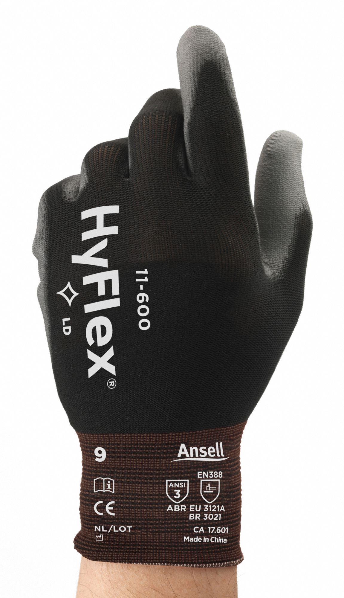HYFLEX Coated Gloves 2XL ( 11 ), Smooth, Polyurethane, Palm, Dipped
