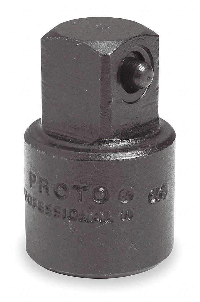 PROTO Impact Socket Adapter, Black Oxide, Locking Yes, Output Drive Male, Square, 1/2 in 1FK44
