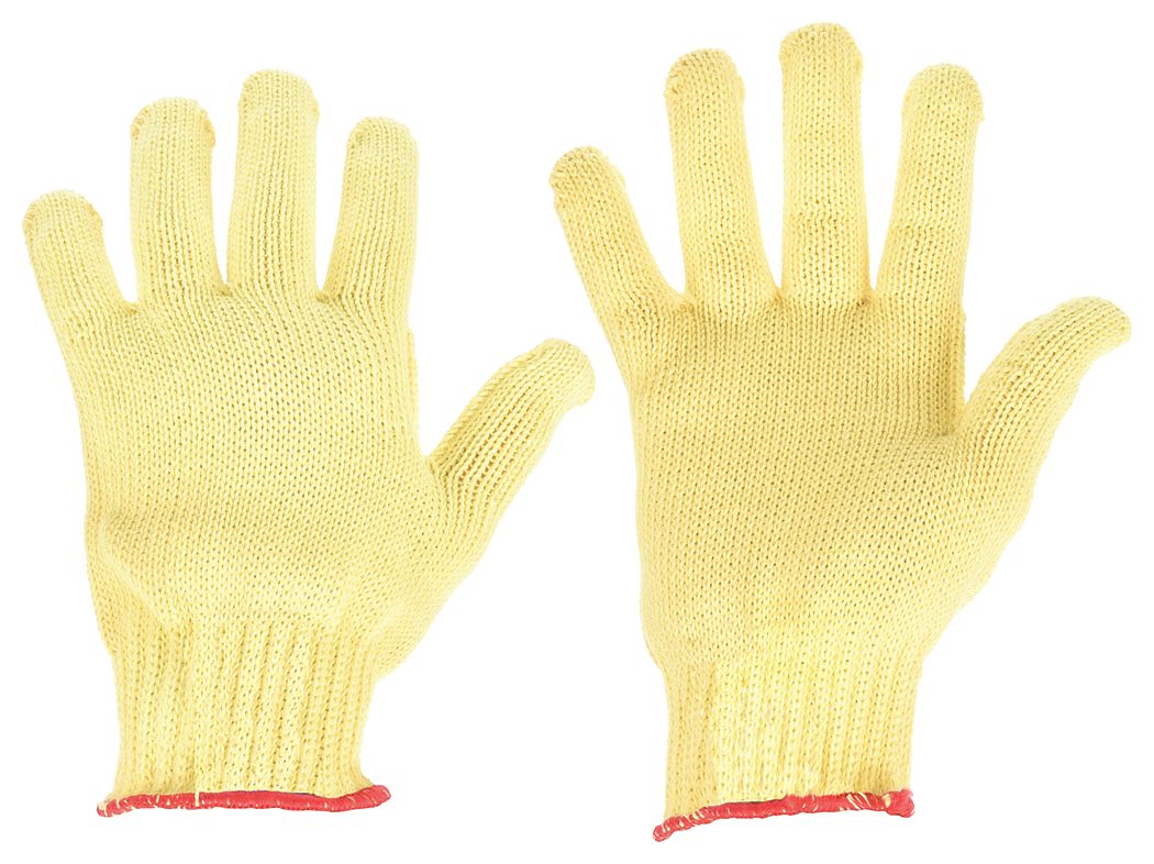 Knit Gloves: L ( 9 ), Glove Hand Protection, Uncoated, ANSI Abrasion Level 3, Kevlar®, 1 PR