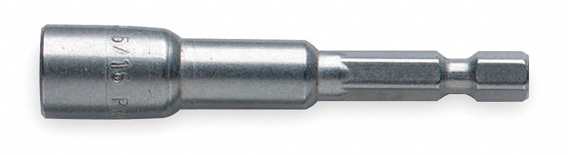 Nutsetter: Nutsetter, Imperial, 5/16 in Fastening Size, Hex, 1/4 in Shank Size, Steel, Proto
