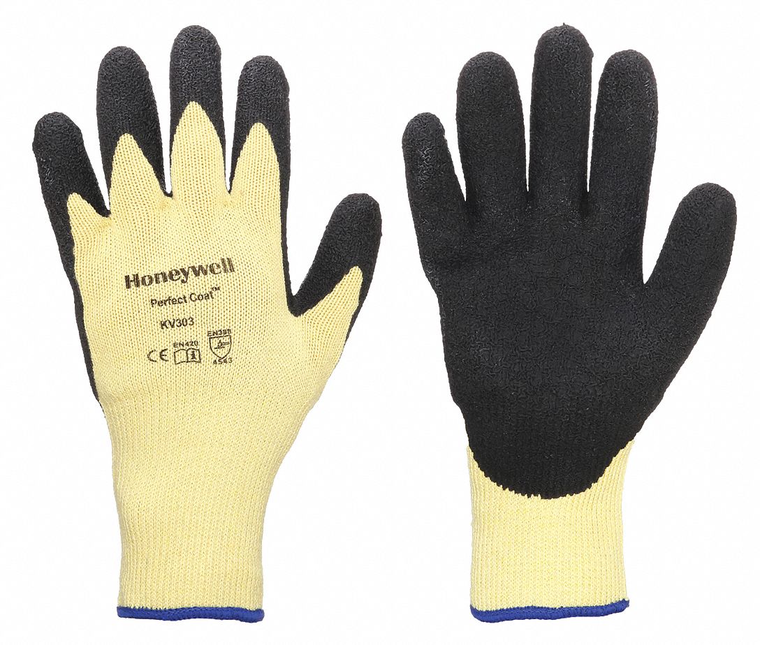 Cut Resistant Gloves, Yellow/Black, L, PR