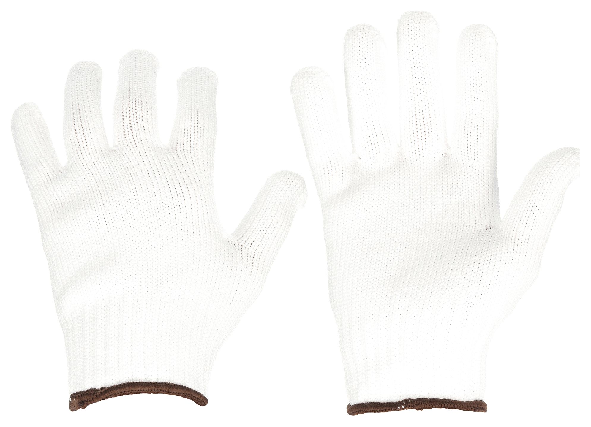 KNIT GLOVES, L (9), UNCOATED, 7 GA, POLY, FULL FINGER, KNIT CUFF, WHITE