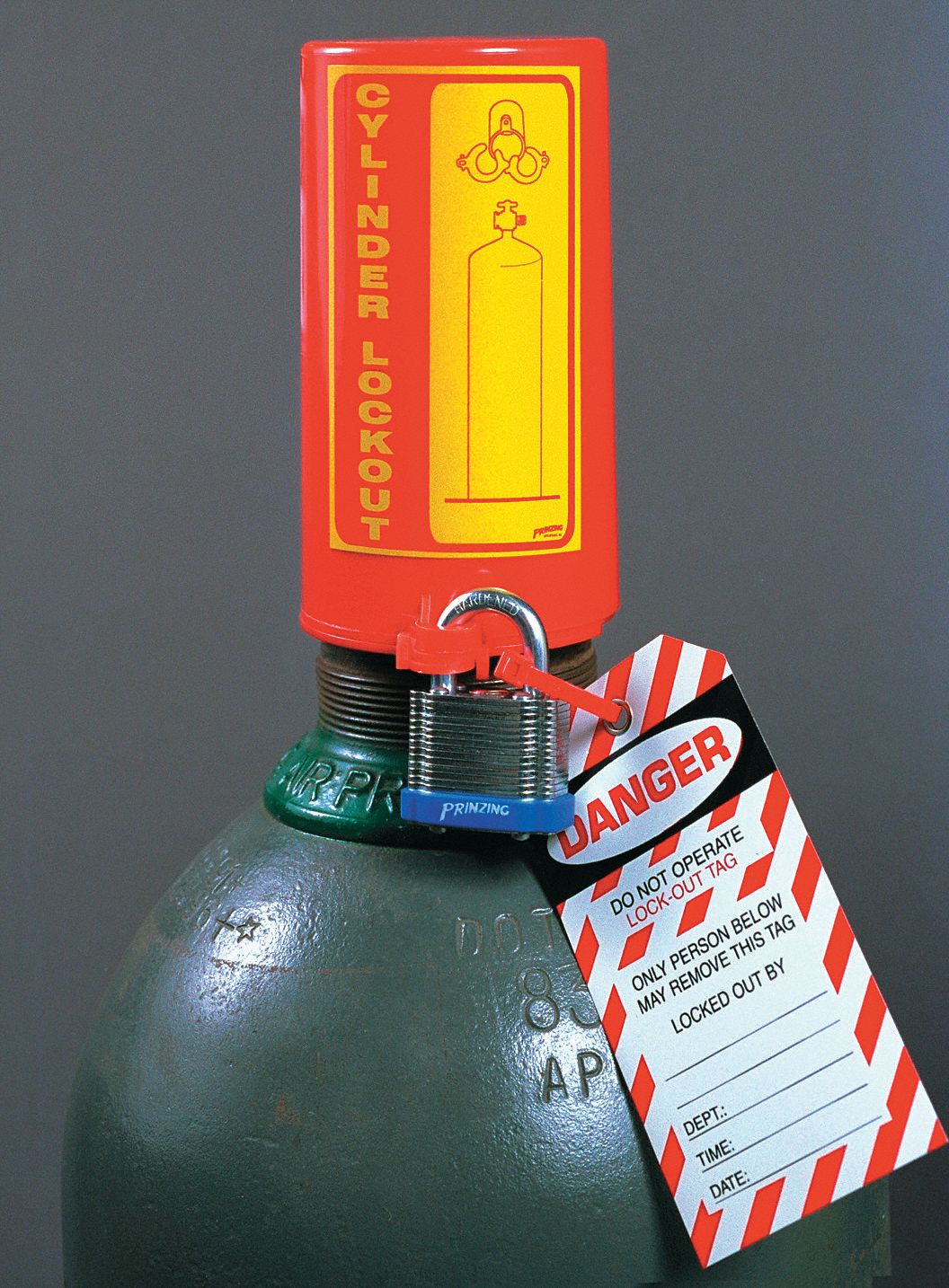 BRADY Gas Cylinder Lockout, Polypropylene, 11 UNF Thread Size, 6 x 31/