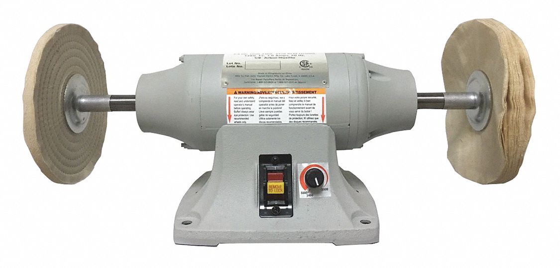 DAYTON 8" Bench Buffer, 120V, 3/4 HP, 3450 Max. RPM, 5/8 