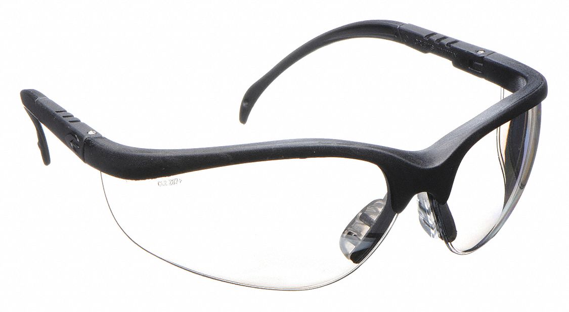 LUNETTES DE SÉCURITÉ, DEMI-MONTURE, ENVELOPPANTES, NYLON/PC, ANTIRAYURES, NOIR, I/O, UV, M, UNISEXE