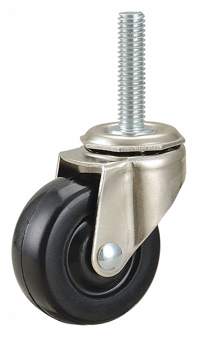 GRAINGER APPROVED Threaded Stem Caster, 2 in Wheel Dia., 75 lb Load