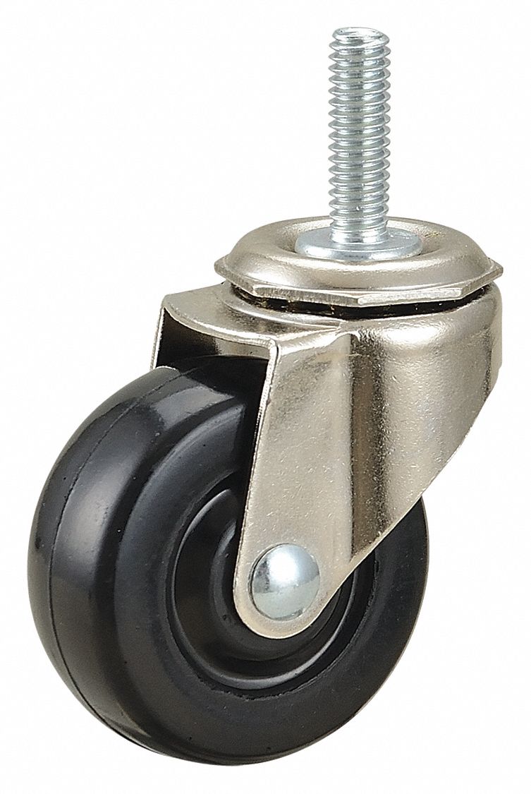 GRAINGER APPROVED Threaded Stem Caster, 2 in Wheel Dia., 75 lb Load ...