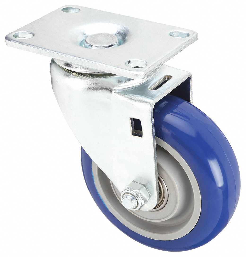 NSF-LISTED SANITARY PLATE CASTER, 3½ IN WHEEL DIAMETER, 250 LB, 4⅝ IN MOUNTING H