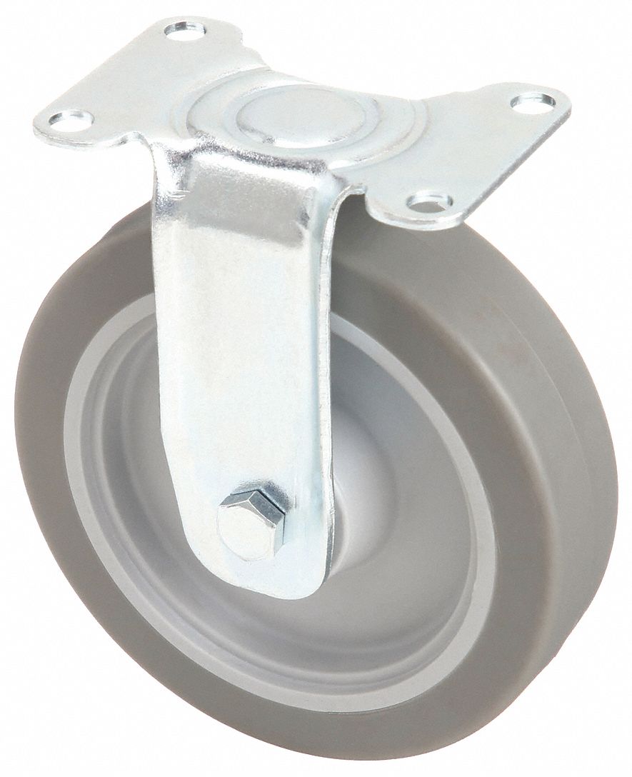 DEBRIS-RESISTANT STANDARD PLATE CASTER, 3 IN WHEEL DIA, 150 LB, RIGID CASTER, SOFT
