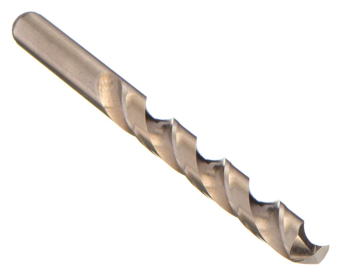 JOBBER LENGTH DRILL BIT, ⅜ IN DRILL BIT SIZE, 3⅝ IN FLUTE L, 5 IN LENGTH, COBALT