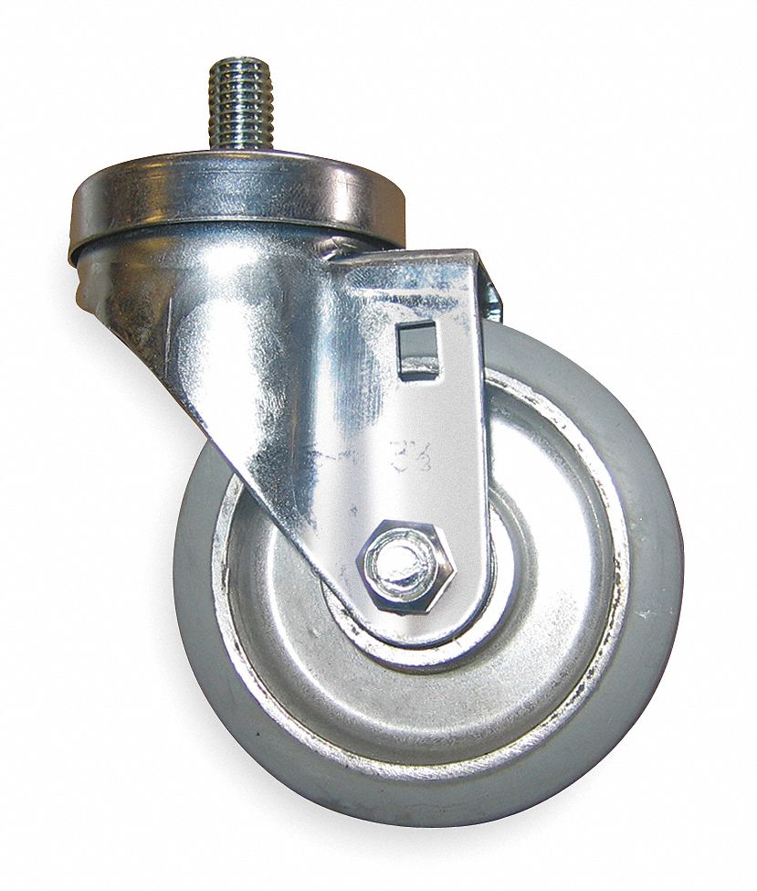 SWIVEL CASTER, 3 1/2 IN, MOLD ON RUBBER, MFR PART # 108457