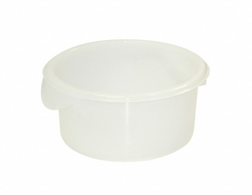 Food Storage Container: 2 qt Capacity, White Body, Polyethylene