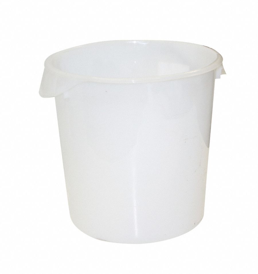 Food Storage Container: 22 qt Capacity, White Body, Polyethylene