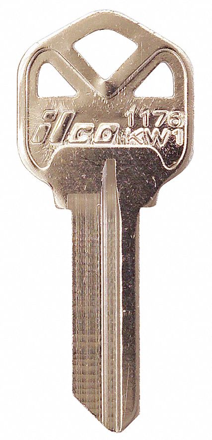 KEY BLANK,BRASS,TYPE KW1,PK 10