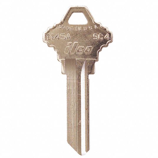 KABA ILCO Key Blank: Schlage(R), Commercial/Residential, SC4, 6 Pins ...