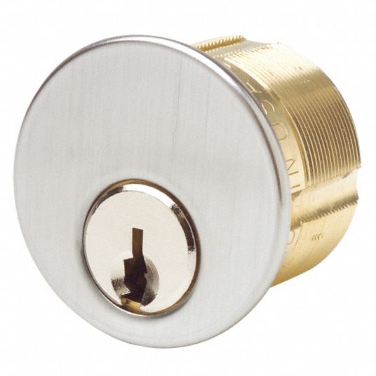 KABA ILCO, Satin Chrome, 1, Mortise Cylinder - 1GAZ8