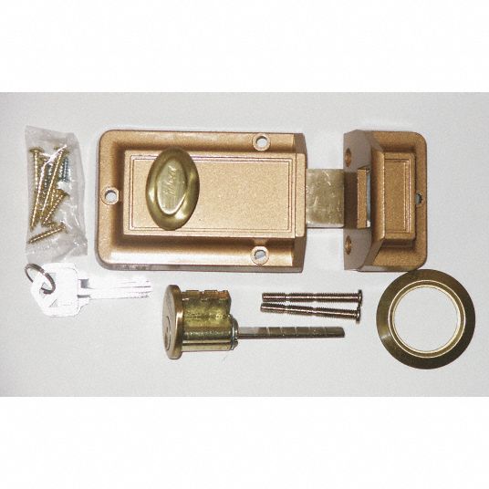 KABA ILCO Bronze Auxiliary Lock, Jimmyproof Deadlock, For Door