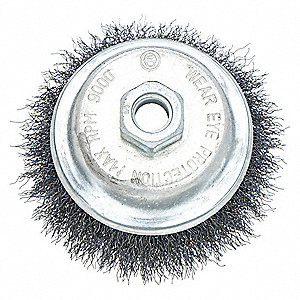 CUP BRUSH,3 IN D,STEEL,0.0140 WIRE