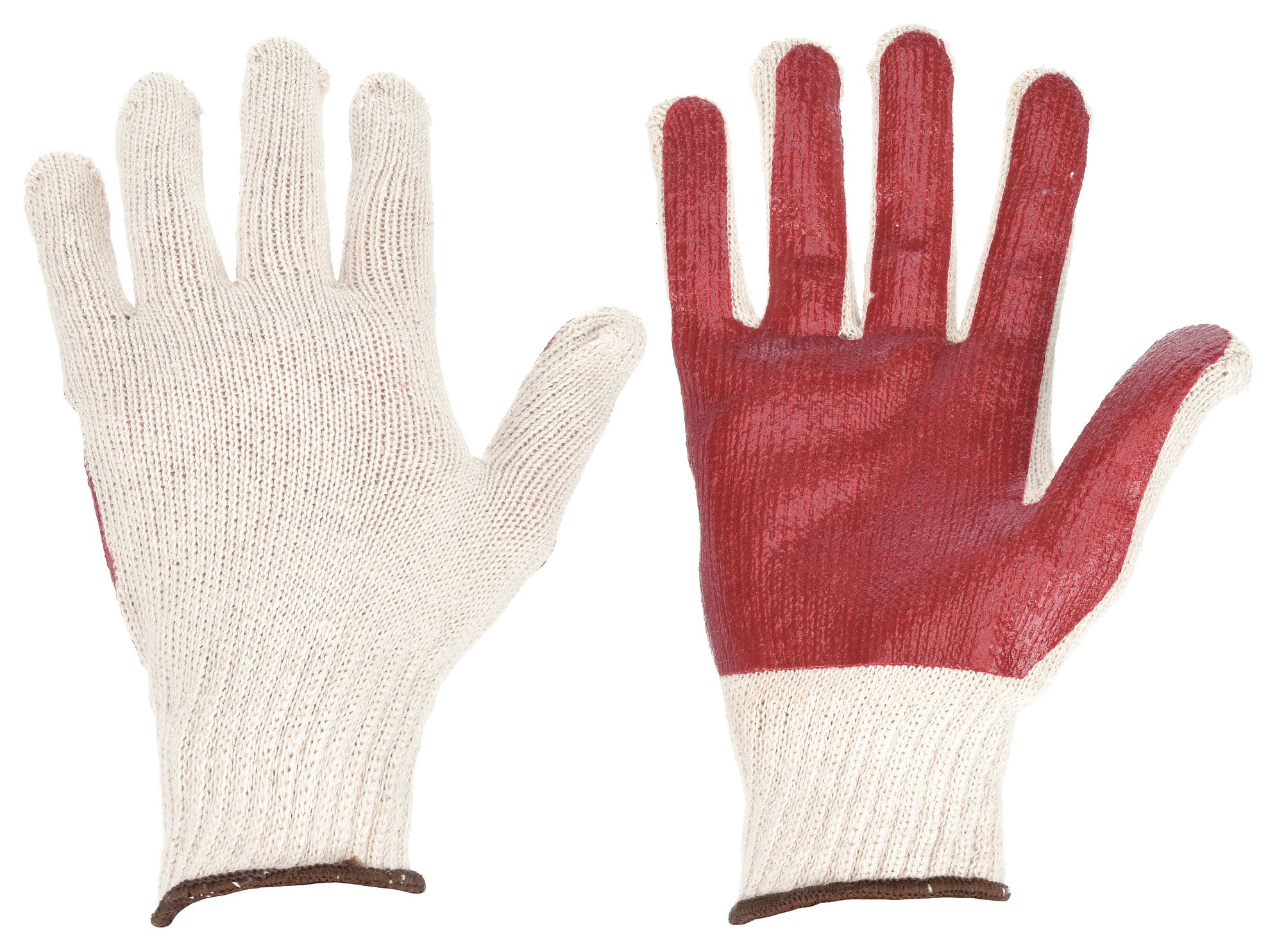 COATED GLOVES,PVC/CTTN/PES,S,RED/WHT,PR