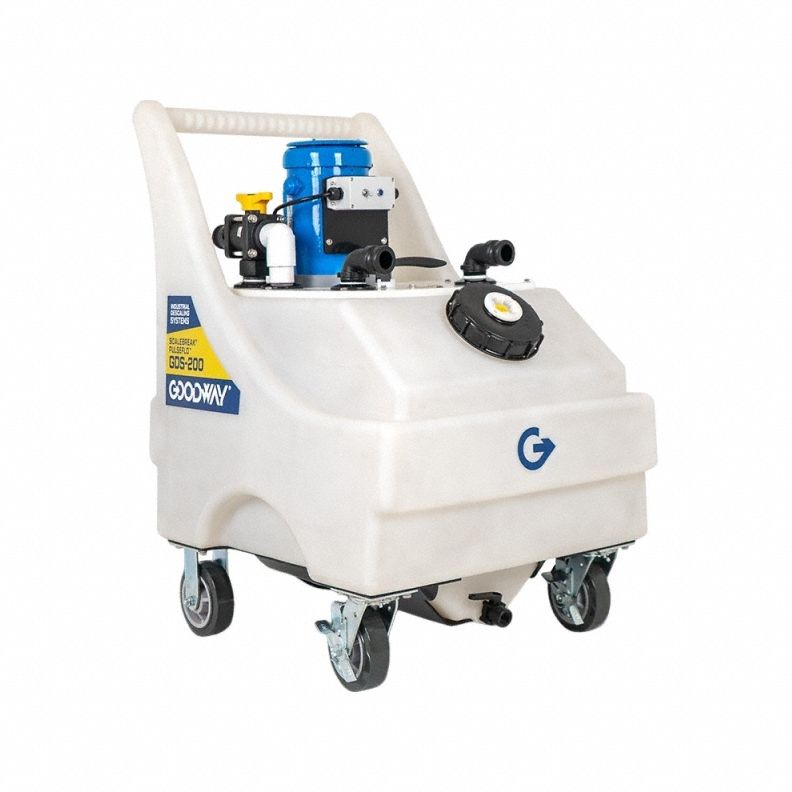 Descaling System: 50 gal, 50 gpm Max, 3/4 hp, 115V, 1 1/2 in GHT, Instant Flow Reversal