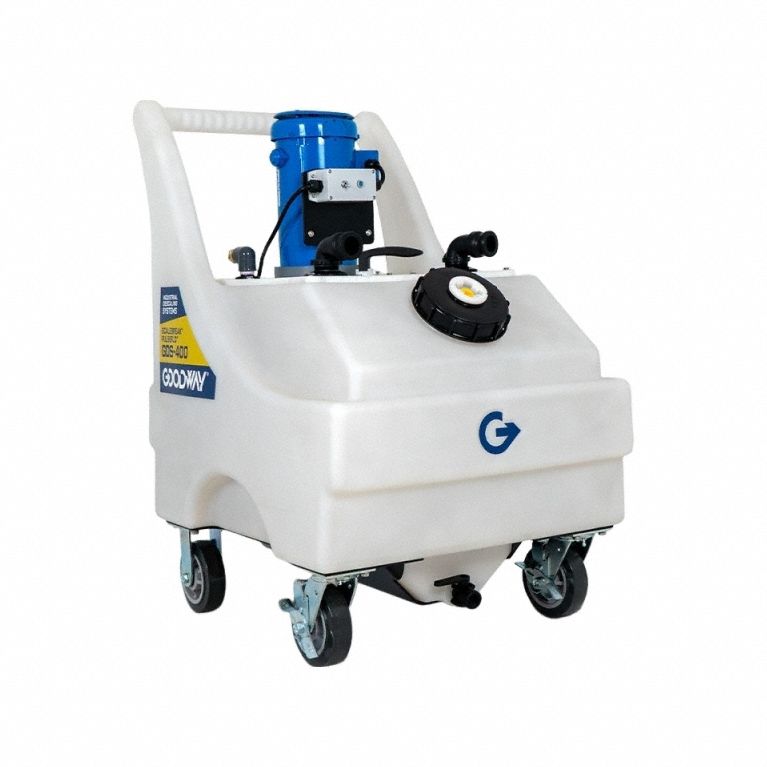 Descaling System: 50 gal, 95 gpm Max, 1 1/2 hp, 115V, 1 1/2 in GHT, Instant Flow Reversal