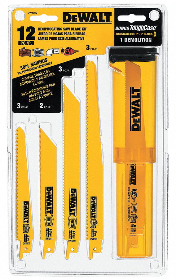 Set 5 Hojas Sierra Sable 3 Pulgadas 36Dtes Metal Ref DW3778-5 DEWALT