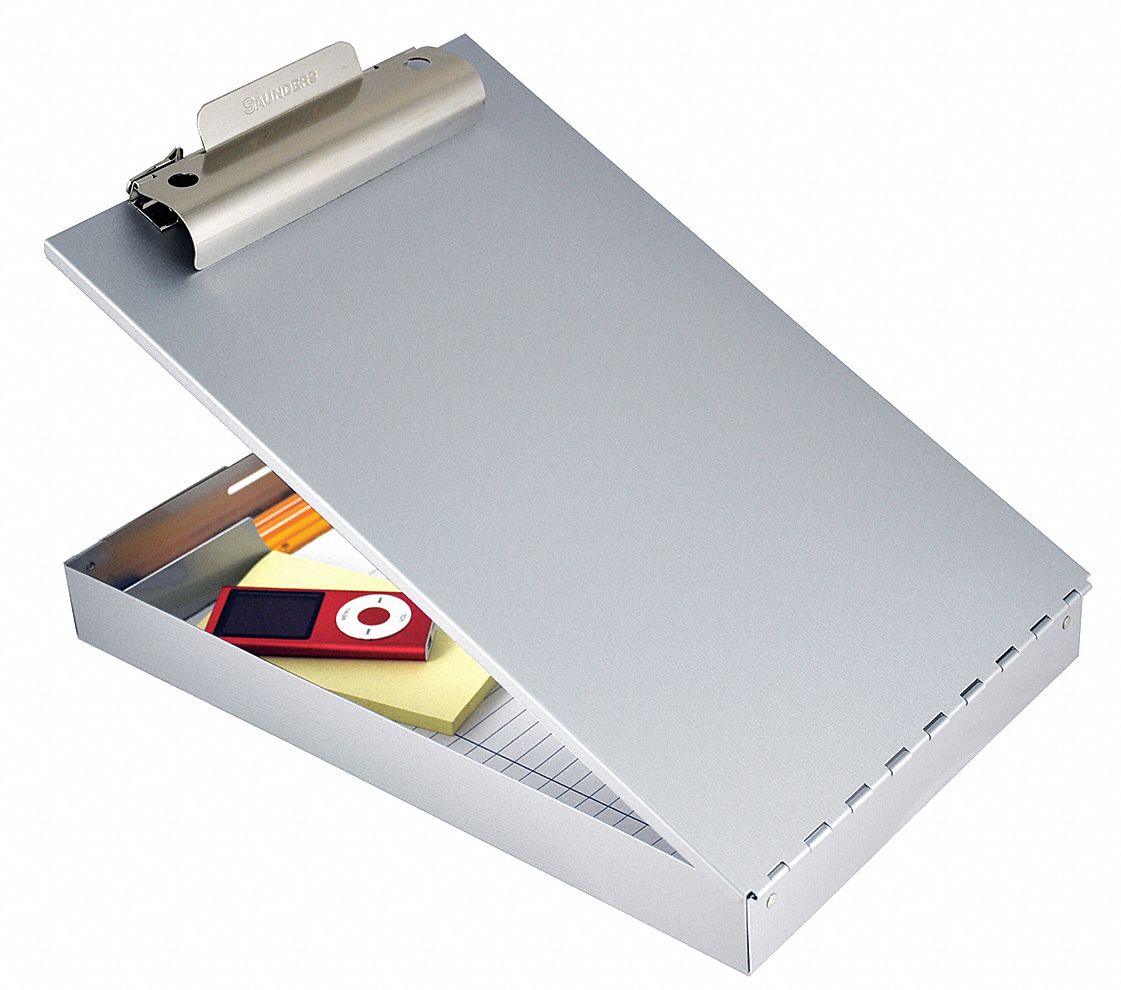 SAUNDERS Silver Aluminum Storage Clipboard, Legal File ...