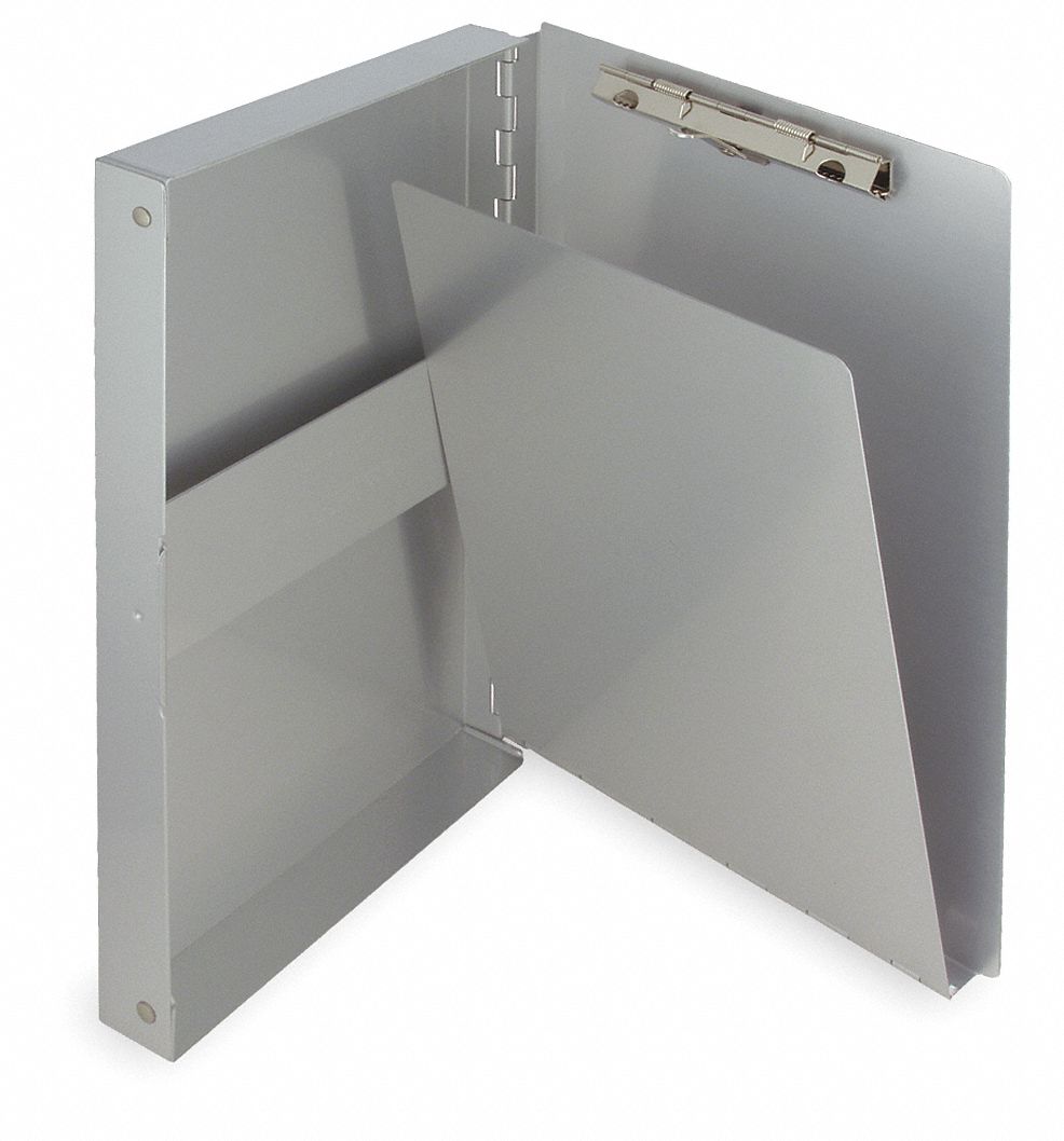 STORAGE CLIPBOARD,MEMO SIZE,METAL,SILVER