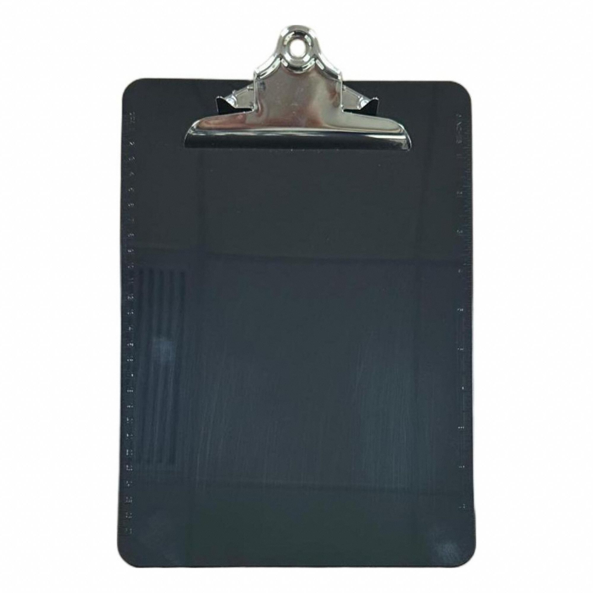 Clipboard: Letter Paper Size Name, Plastic, 1 in Clip Capacity, 9 in Overall Wd, Black, Plastic