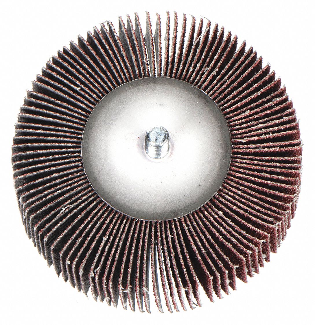 Flap Wheel, 2 1/2 in Dia, 1 in W, 60 Grit