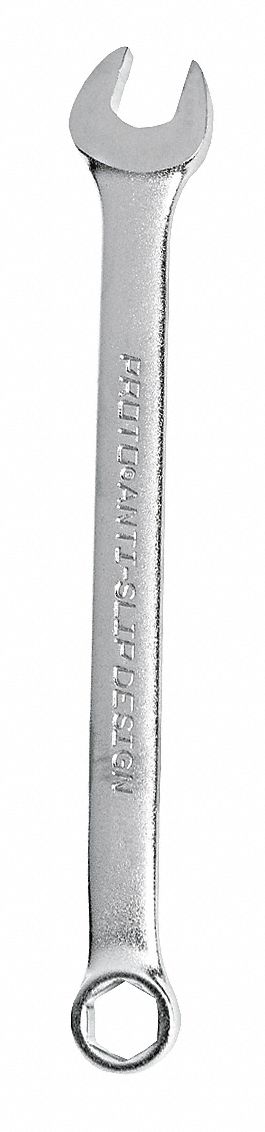 Combination Wrench: Alloy Steel, Satin, 1 in Head Size, 14 in Overall Lg, Offset, Hex, SAE
