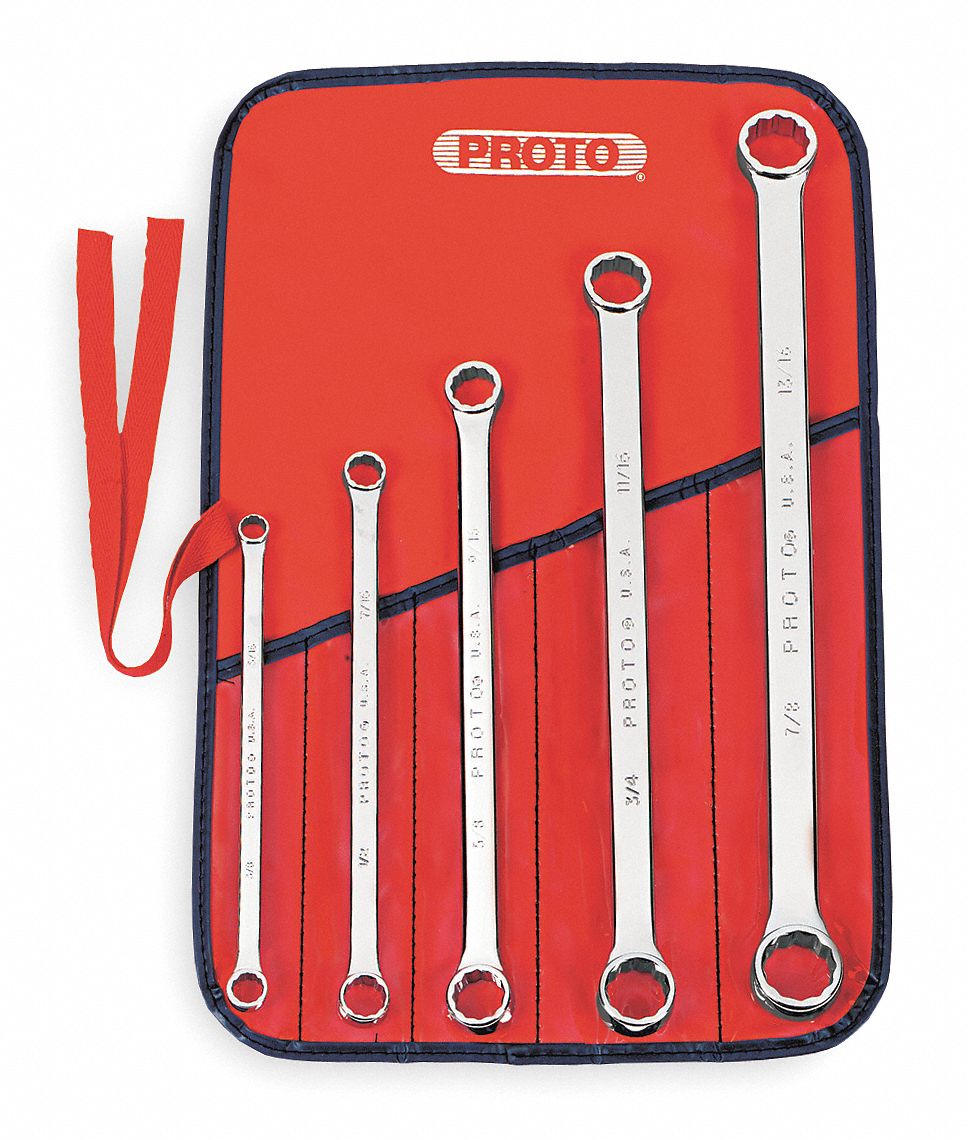 PROTO Box End Wrench Set, Alloy Steel, Chrome, Insulated No, Number of
