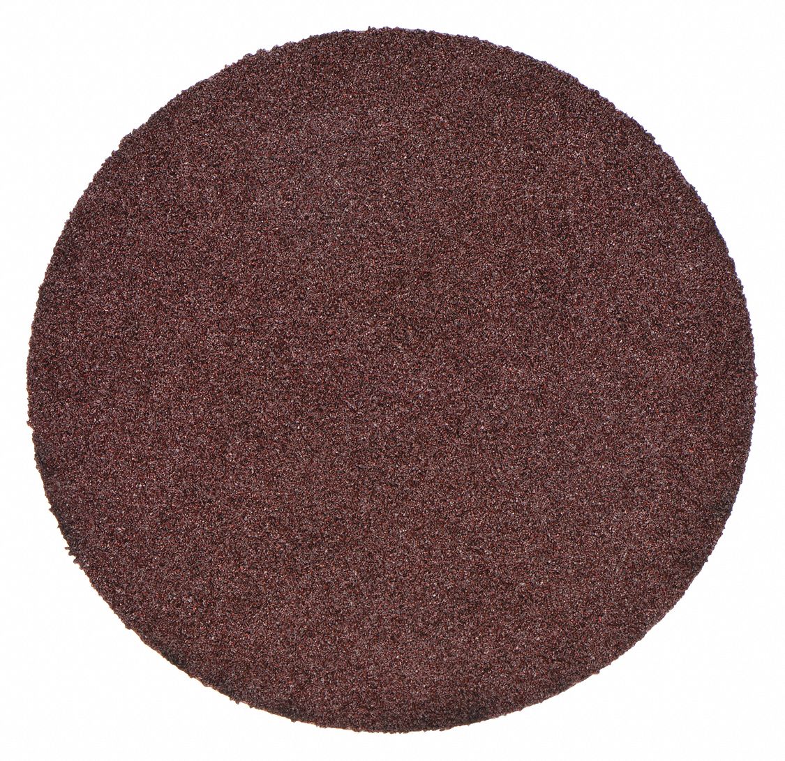PSA Sanding Disc: 5 in Dia, Non-Vacuum, Aluminum Oxide, 36 Grit, X Wt Cloth, AO, 36, X