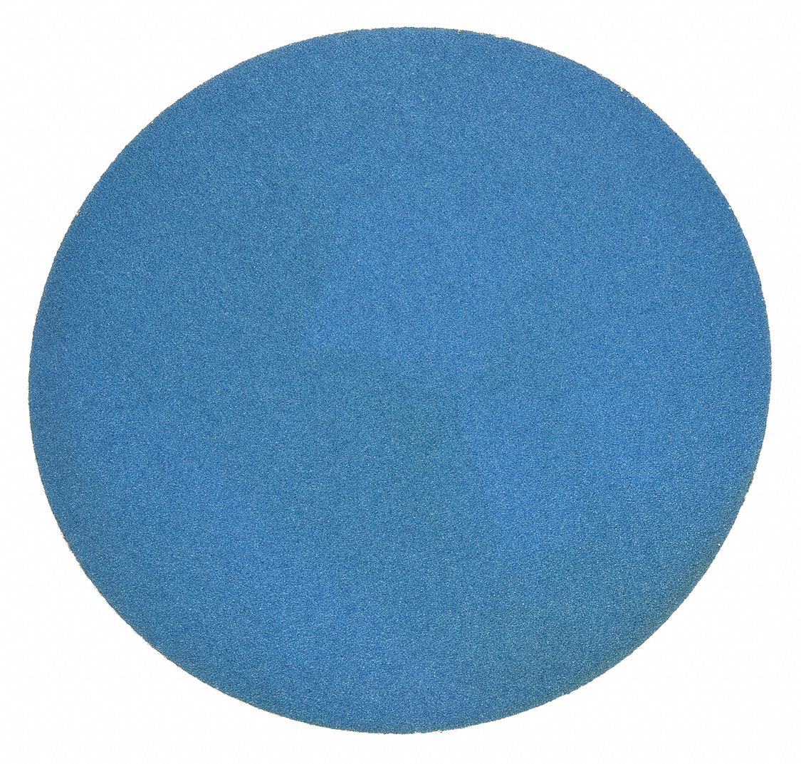 PSA Sanding Disc: 12 in Dia, Non-Vacuum, Zirconia Alumina, 50 Grit, X Wt Cloth, ZA, 50